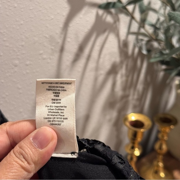 Free People 10 Black Floral Lace High Neck Fit Flare Mini Cocktail Party Dress - Picture 6 of 7